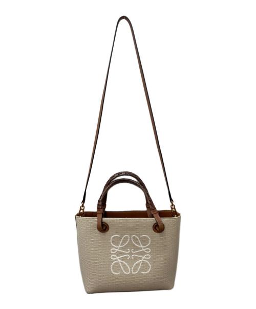 LOEWE（ロエベ）LOEWE (ロエベ) アナグラムミニトートバッグ ベージュの古着・服飾アイテム