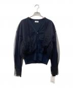 Chika Kisadaチカ キサダ）の古着「チュールカーディガン　CK-25189」｜ブラック