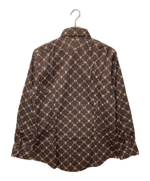BURBERRY BLACK LABEL（バーバリーブラックレーベル）BURBERRY BLACK LABEL (バーバリーブラックレーベル) 総柄シャツ ブラウン サイズ:3の古着・服飾アイテム