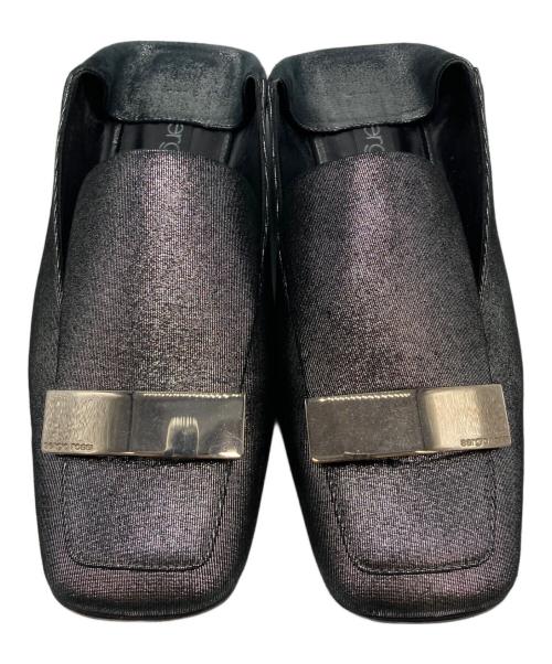 sergio rossi（セルジオロッシ）sergio rossi (セルジオロッシ) メタルプレートフラットシューズ　A77990 MCA301 グレー サイズ:23.5cm (36 1/2)の古着・服飾アイテム