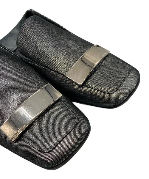 sergio rossi（セルジオロッシ）sergio rossi (セルジオロッシ) メタルプレートフラットシューズ　A77990 MCA301 グレー サイズ:23.5cm (36 1/2)の古着・服飾アイテム