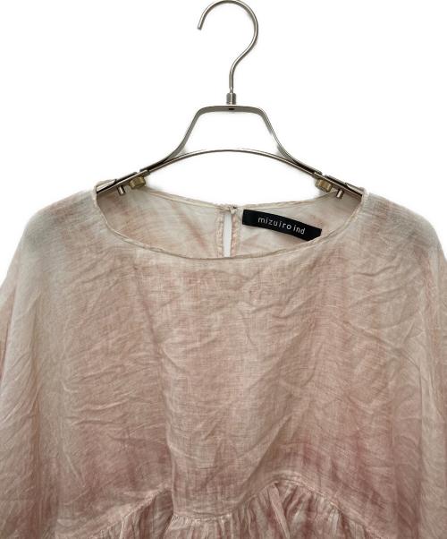 mizuiro-ind（ミズイロインド）mizuiro-ind (ミズイロインド) ピグメントダイフレアオーバー ピンク サイズ:Freeの古着・服飾アイテム