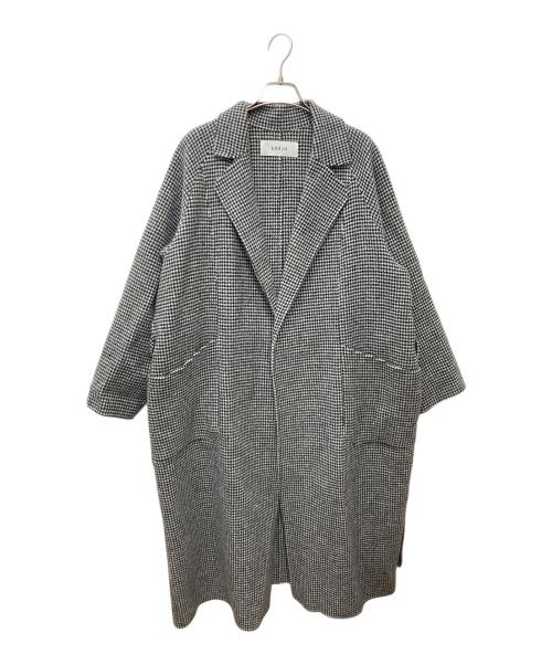 SOEJU（ソージュ）SOEJU (ソージュ) ウールリバーローブコート ホワイト×ブラック サイズ:Mの古着・服飾アイテム