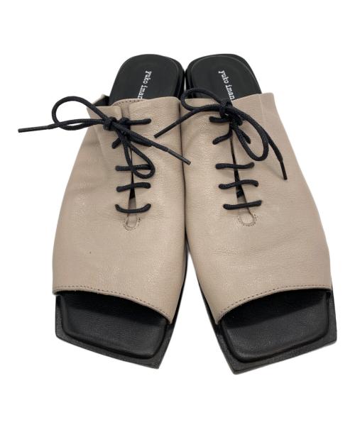 yuko imanishi+（ユウコイマニシプラス）yuko imanishi+ (ユウコイマニシプラス) シューレースサンダル ベージュ サイズ:24cmの古着・服飾アイテム