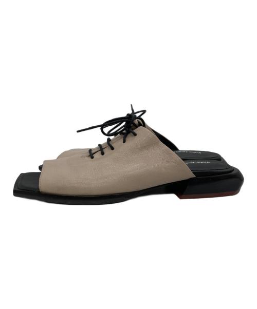 yuko imanishi+（ユウコイマニシプラス）yuko imanishi+ (ユウコイマニシプラス) シューレースサンダル ベージュ サイズ:24cmの古着・服飾アイテム