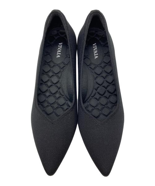 VIVAIA（ビバイア）VIVAIA (ビバイア) ポインテッドトゥ キトゥンヒール パンプス ブラック サイズ:38.5の古着・服飾アイテム