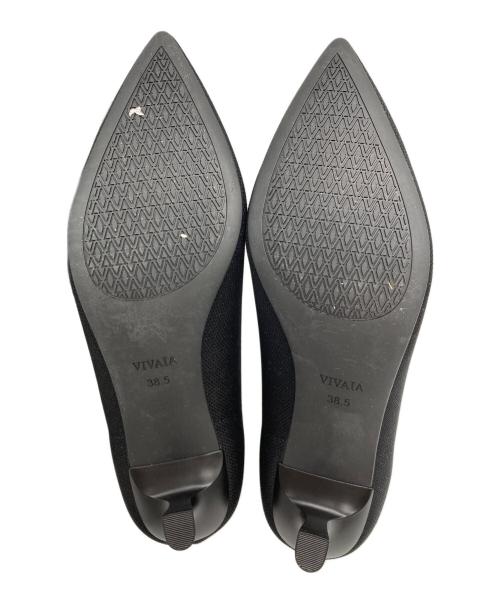 VIVAIA（ビバイア）VIVAIA (ビバイア) ポインテッドトゥ キトゥンヒール パンプス ブラック サイズ:38.5の古着・服飾アイテム