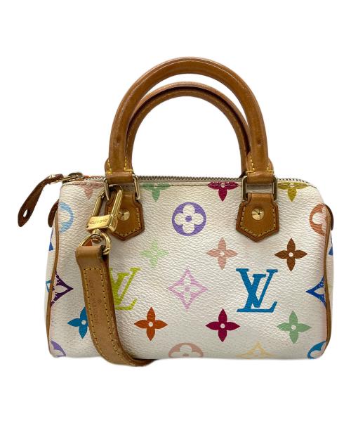 LOUIS VUITTON（ルイ ヴィトン）LOUIS VUITTON (ルイ ヴィトン) モノグラム・マルチカラー ミニスピーディ ハンドバッグ M92645 ホワイトの古着・服飾アイテム