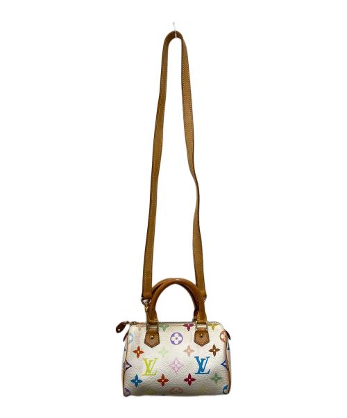 LOUIS VUITTON（ルイ ヴィトン）LOUIS VUITTON (ルイ ヴィトン) モノグラム・マルチカラー ミニスピーディ ハンドバッグ M92645 ホワイトの古着・服飾アイテム