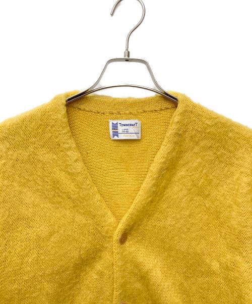 pennys towncraft（ペニーズタウンクラフト）pennys towncraft (ペニーズタウンクラフト) モヘヤ混カーディガン イエロー サイズ:LARGEの古着・服飾アイテム