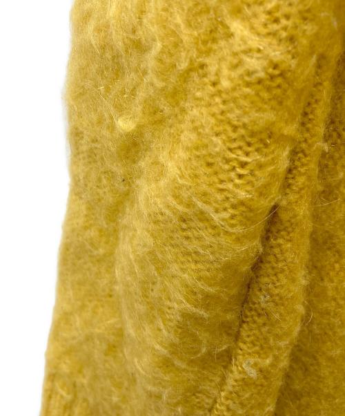 pennys towncraft（ペニーズタウンクラフト）pennys towncraft (ペニーズタウンクラフト) モヘヤ混カーディガン イエロー サイズ:LARGEの古着・服飾アイテム