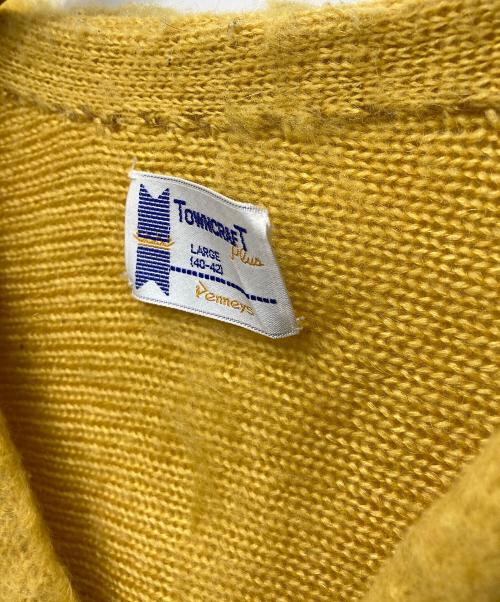 pennys towncraft（ペニーズタウンクラフト）pennys towncraft (ペニーズタウンクラフト) モヘヤ混カーディガン イエロー サイズ:LARGEの古着・服飾アイテム