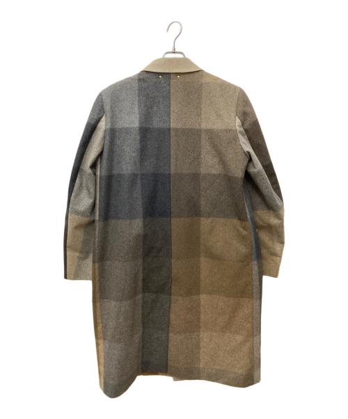 PAUL SMITH（ポールスミス）PAUL SMITH (ポールスミス) ブロックチェックチェスターコート　MK.253211 ベージュ×グレー サイズ:Lの古着・服飾アイテム