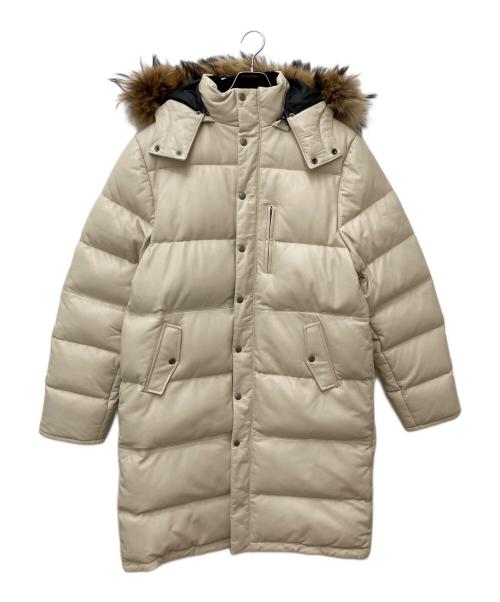 Liugoo Leathers（リューグーレザーズ）Liugoo Leathers (リューグーレザーズ) レザーダウンコート ベージュ サイズ:3Lの古着・服飾アイテム