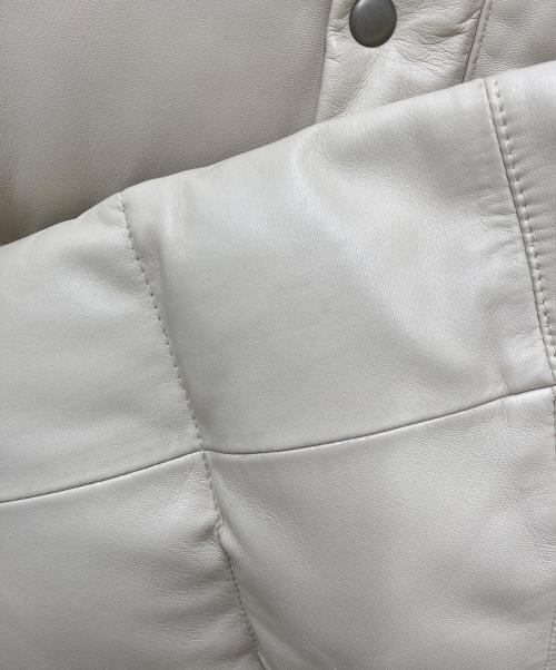 Liugoo Leathers（リューグーレザーズ）Liugoo Leathers (リューグーレザーズ) レザーダウンコート ベージュ サイズ:3Lの古着・服飾アイテム