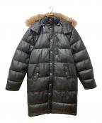 Liugoo Leathersリューグーレザーズ）の古着「レザーダウンコート」｜ブラック