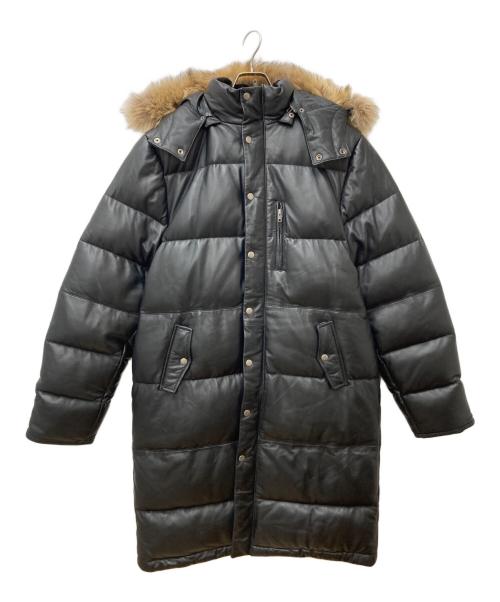 Liugoo Leathers（リューグーレザーズ）Liugoo Leathers (リューグーレザーズ) レザーダウンコート ブラック サイズ:3Lの古着・服飾アイテム