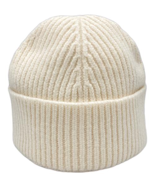 AMI Alexandre Mattiussi（アミアレクサンドルマテュッシ）AMI Alexandre Mattiussi (アミアレクサンドルマテュッシ) ロゴ刺繍ニットキャップ ホワイトの古着・服飾アイテム