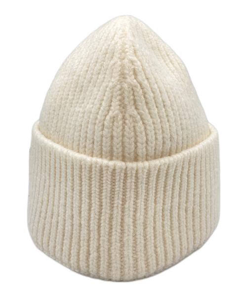 AMI Alexandre Mattiussi（アミアレクサンドルマテュッシ）AMI Alexandre Mattiussi (アミアレクサンドルマテュッシ) ロゴ刺繍ニットキャップ ホワイトの古着・服飾アイテム