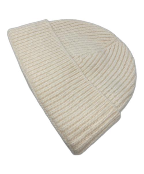 AMI Alexandre Mattiussi（アミアレクサンドルマテュッシ）AMI Alexandre Mattiussi (アミアレクサンドルマテュッシ) ロゴ刺繍ニットキャップ ホワイトの古着・服飾アイテム