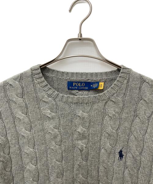 POLO RALPH LAUREN（ポロ・ラルフローレン）POLO RALPH LAUREN (ポロ・ラルフローレン) ケーブルニットコットンセーター グレー サイズ:Mの古着・服飾アイテム
