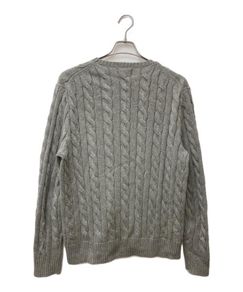 POLO RALPH LAUREN（ポロ・ラルフローレン）POLO RALPH LAUREN (ポロ・ラルフローレン) ケーブルニットコットンセーター グレー サイズ:Mの古着・服飾アイテム