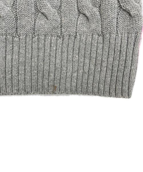 POLO RALPH LAUREN（ポロ・ラルフローレン）POLO RALPH LAUREN (ポロ・ラルフローレン) ケーブルニットコットンセーター グレー サイズ:Mの古着・服飾アイテム