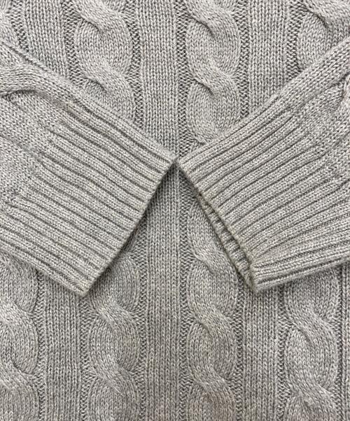 POLO RALPH LAUREN（ポロ・ラルフローレン）POLO RALPH LAUREN (ポロ・ラルフローレン) ケーブルニットコットンセーター グレー サイズ:Mの古着・服飾アイテム