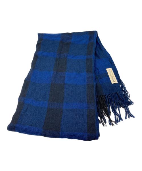 norlha（ノラ）norlha (ノラ) ストール ブルー×ブラックの古着・服飾アイテム