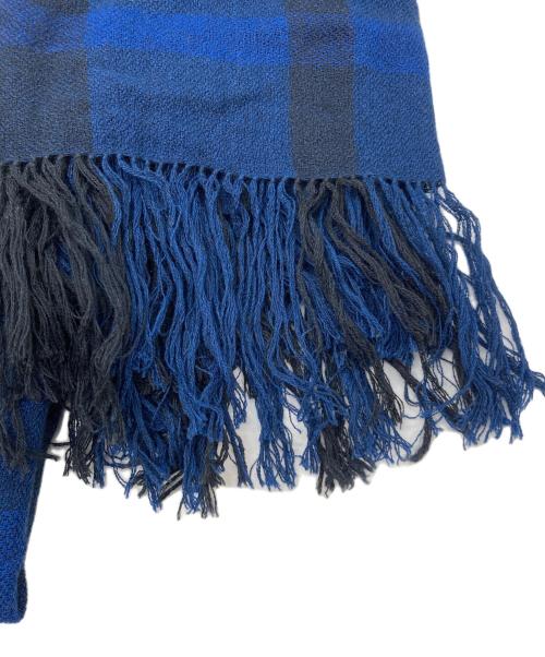 norlha（ノラ）norlha (ノラ) ストール ブルー×ブラックの古着・服飾アイテム