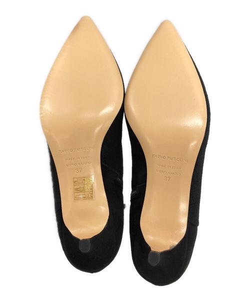 FABIO RUSCONI（ファビオルスコーニ）FABIO RUSCONI (ファビオルスコーニ) スエードヒールブーツ ブラック サイズ:37の古着・服飾アイテム