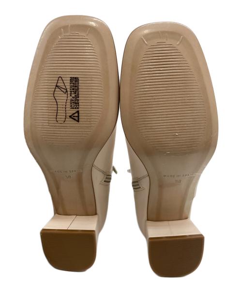 REMME（レメ）REMME (レメ) スクエアトゥブーツ ベージュ サイズ:38の古着・服飾アイテム