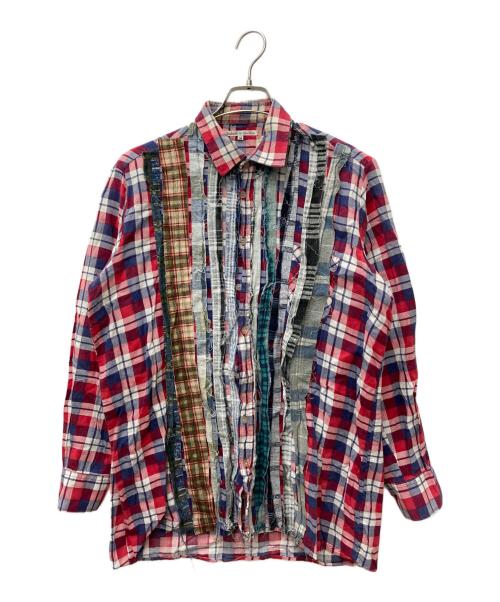 Rebuild by Needles（リビルドバイニードルス）Rebuild by Needles (リビルドバイニードルス) 再構築フランネルシャツ　EJ264 レッド サイズ:Mの古着・服飾アイテム