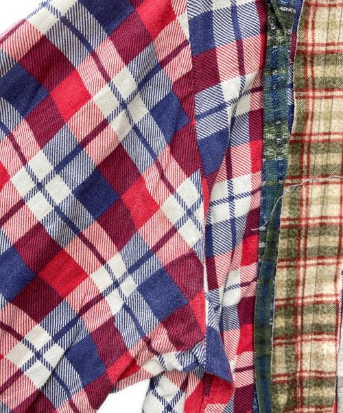 Rebuild by Needles（リビルドバイニードルス）Rebuild by Needles (リビルドバイニードルス) 再構築フランネルシャツ　EJ264 レッド サイズ:Mの古着・服飾アイテム