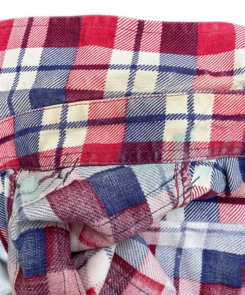 Rebuild by Needles（リビルドバイニードルス）Rebuild by Needles (リビルドバイニードルス) 再構築フランネルシャツ　EJ264 レッド サイズ:Mの古着・服飾アイテム