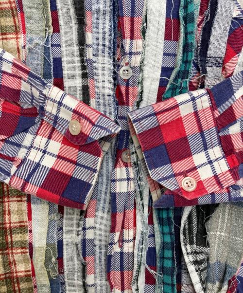 Rebuild by Needles（リビルドバイニードルス）Rebuild by Needles (リビルドバイニードルス) 再構築フランネルシャツ　EJ264 レッド サイズ:Mの古着・服飾アイテム