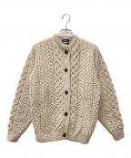 aran WOOLLEN MILLSアラン ウーレンミルズ）の古着「ケーブル編み丸首カーディガン」｜ベージュ
