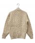 aran WOOLLEN MILLS (アラン ウーレンミルズ) ケーブル編み丸首カーディガン ベージュ サイズ:表記なし：5000円