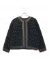 Ample（アンプル）の古着「ドット刺繍ベロアキルティングジャケット 6254-511」｜ブラック