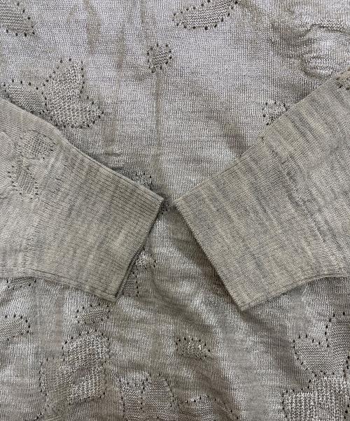 tricot COMME des GARCONS（トリココムデギャルソン）tricot COMME des GARCONS (トリココムデギャルソン) 箔加工 エンボス クルーネックニット TA-N001 グレー サイズ:表記なしの古着・服飾アイテム