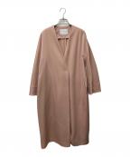 TOMORROW LANDトゥモローランド）の古着「ノーカラーコート　11-08-94-08701」｜ピンク