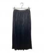 THINGS THAT MATTERシングスザットマター）の古着「FOIL SATIN PLEATS NARROW SKIRT」｜ブラック