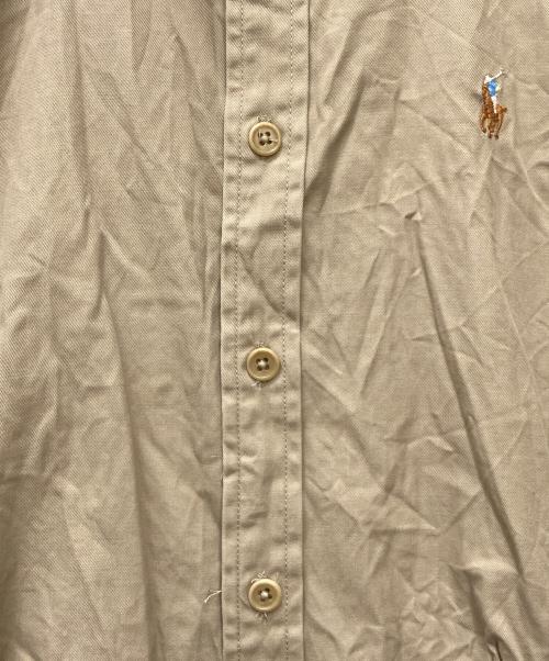 POLO RALPH LAUREN（ポロ・ラルフローレン）POLO RALPH LAUREN (ポロ・ラルフローレン) ポニー刺繍ベルト付きシャツワンピース ベージュ サイズ:6の古着・服飾アイテム