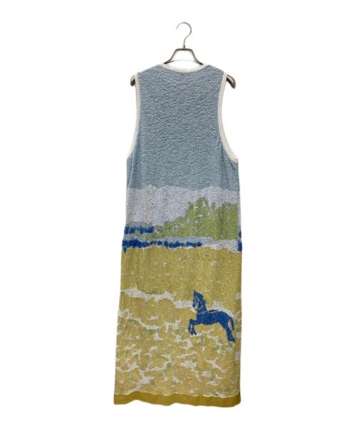 TAN（タン）TAN (タン) DREAMY HORSE KNITTED DRESS　TN24SS023 BLUE MIX サイズ:Fの古着・服飾アイテム