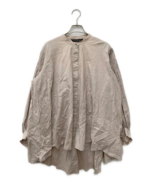 mizuiro-ind（ミズイロインド）mizuiro-ind (ミズイロインド) ピンタックパフスリーブシャツ　3-230043 ベージュ サイズ:Freeの古着・服飾アイテム