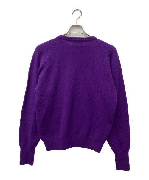 Christian Dior Sports（クリスチャン ディオールスポーツ）Christian Dior Sports (クリスチャン ディオールスポーツ) 刺繍ウールニット パープル サイズ:Mの古着・服飾アイテム