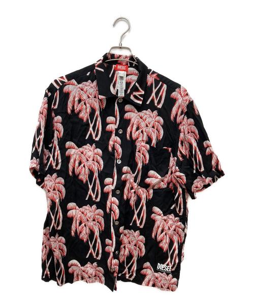 DIESEL（ディーゼル）DIESEL (ディーゼル) Palm-Treeプリントシャツ ブラック サイズ:Lの古着・服飾アイテム