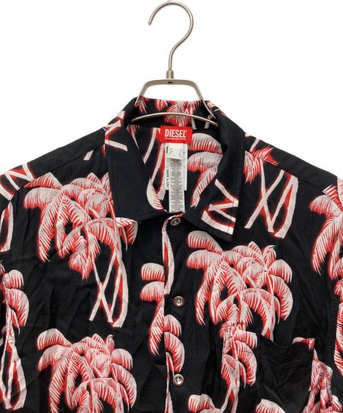 DIESEL（ディーゼル）DIESEL (ディーゼル) Palm-Treeプリントシャツ ブラック サイズ:Lの古着・服飾アイテム