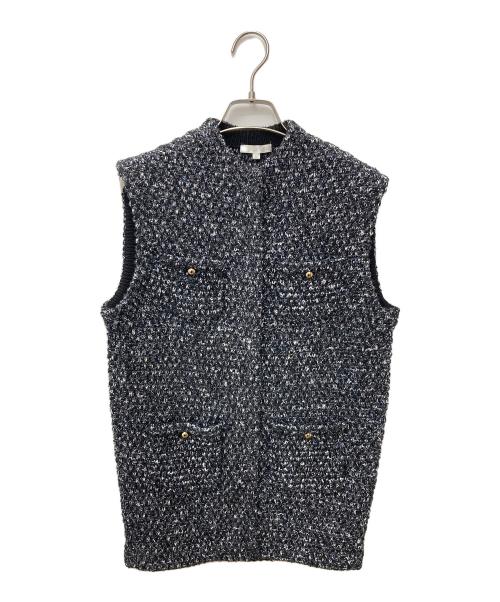 自由区（ジユウク）自由区 (ジユウク) ツイード調ニットジレ KRW7CS0056 グレー サイズ:32の古着・服飾アイテム