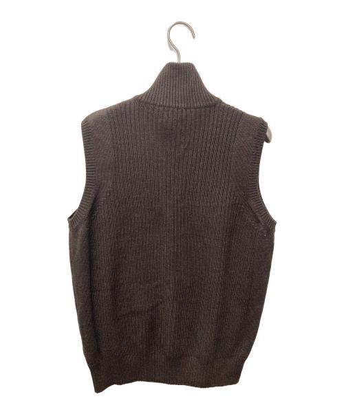 ZEGNA（ゼニア）ZEGNA (ゼニア) ハーフジップノースリーブニット D-TK-6297 ブラウン サイズ:2の古着・服飾アイテム